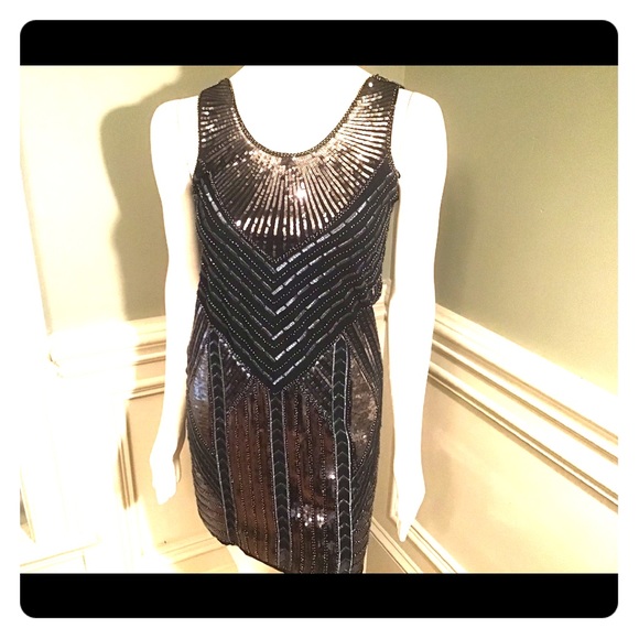 Dresses & Skirts - Black sequin cocktail dress, size 0